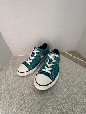 匡威 Converse One Star 运动鞋带帆布鞋面绿色 3 码 — 第 1/4 张图片