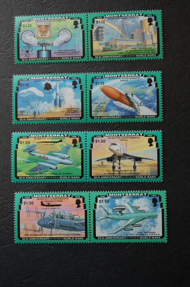 Montserrat 1995 50 Aniversario Segunda Guerra Mundial NHM SG 967 a SG 974 Foto 1 de 1