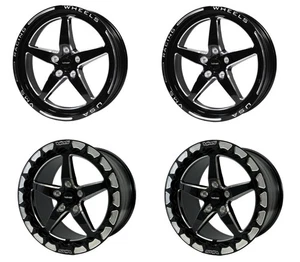 VMS Racing V-Star Beadlock Rims Wheels Drag Pack 18x5 & 17x10 5x120 / 5x4 3/4 - Picture 1 of 2