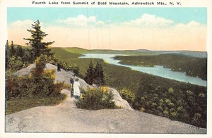 Postal NY: Cuarto lago de Bald Mountain, Adirondacks, Nueva York años 20 - Imagen 1 de 2