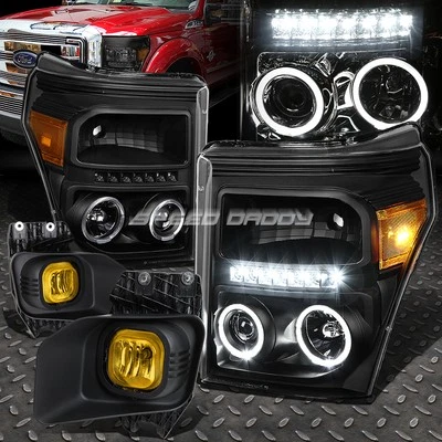 [LED DRL]PARA FAROS PROYECTOR 11-16 F250-F550+LÁMPARAS ANTINIEBLA ÁMBAR+BISEL+INTERRUPTOR Foto 1 de 4