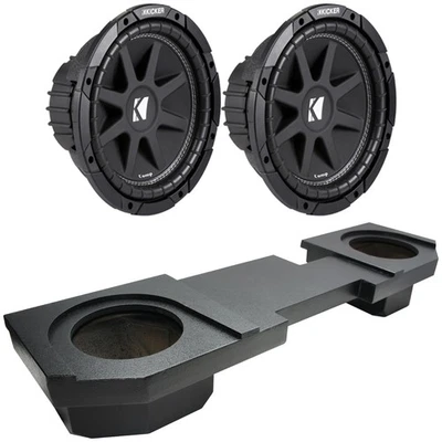 02-18 Se adapta a Dodge Ram Quad o Crew Kicker Comp C10 Dual 10" Custom Rhino Sub Box Foto 1 de 4