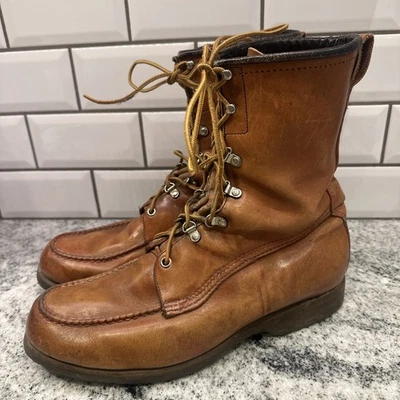 Botas de caza de cuero vintage Mason Chippewa Falls Wisconsin para hombre 10 con cordones Foto 1 de 4