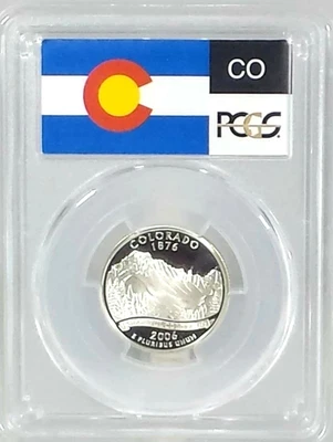 ✅ 2006-S Colorado 90% SILVER Washington Quarter ~ PCGS PR69DCAM State Flag Label - Image 1 of 2