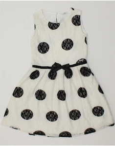 GUESS Girls A-Line Dress 11-12 Years White Spotted Polyamide BM05 - Picture 1 of 5