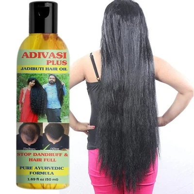 Adivasi Herbal Hair Oil 50ml Indian Hair Growth Oil for Women & Men ( 1 Bottle ) Foto 1 de 4
