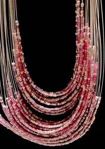 Light Pink  Seed Bead Necklace And Earrings #1068 - Picture 1 of 4