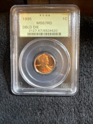 1995 Lincoln Memorial Cent PCGS MS67RD Double Die OGH Old Holder - Image 1 of 2