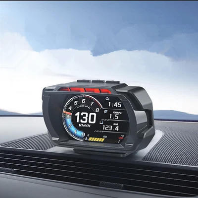 HUD OBD2 Car Head Up Display Digital Gauge Speedometer Temp Warning Alarm Meter - Image 1 of 4