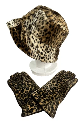 Sombrero y guantes Kenneth Cole Reaction para mujer con estampado de leopardo talla pequeña/mediana de colección Foto 1 de 4