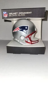 Elmetto New England Patriots NFL ornamento decorazione vetro soffiato - Foto 1 di 4