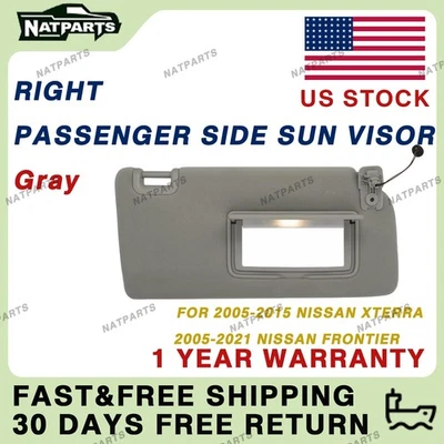 Right Passenger Sun Visor for Nissan 05-21Frontier  05-15Xterra 96400- EA002 - Image 1 of 4