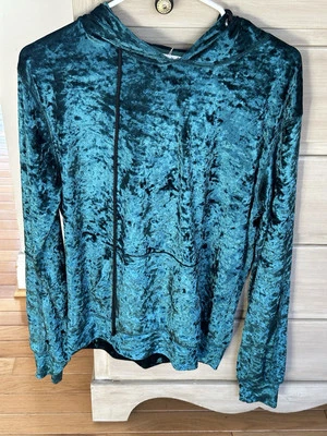 Sudadera con Capucha Emma & Sam Terciopelo Aplastado Manga Larga Verde Vacaciones Nueva con Etiquetas Pequeña S Foto 1 de 4