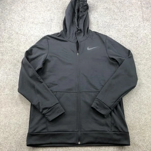Nike Hoodie Mens Medium Black Therma-FIT Full Zip Swoosh Sweatshirt Jacket Warm - Picture 1 of 9