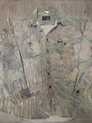 Vintage Rattler Brand Realtree Mens XL Camo Button Up Shacket Chamois Realtree - Image 1 of 4