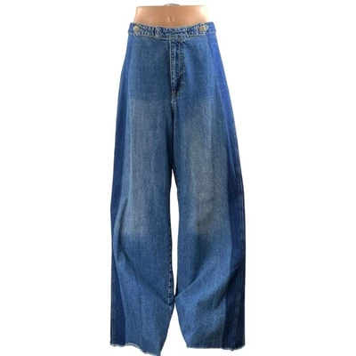 Urban Outfitters BDG Blue High Rise Baggy Palazzo Wide Leg Denim Jeans Size 29 - Image 1 of 4