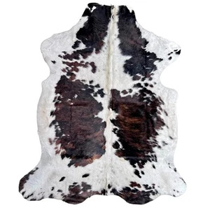 Alfombra grande tricolor de cuero de vaca E206---5,10x6,9 - Imagen 1 de 1