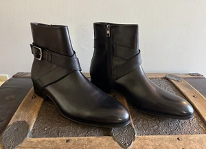 ALDO DONOVON Men’sBlack Leather Zip Boot Size 9 - Picture 1 of 17