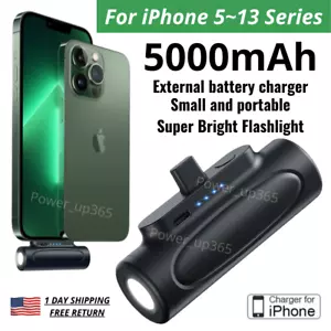 5000mAh Power Bank External Battery Charger Backup Battery For iPhone 13 12 11 8 - Picture 1 of 12