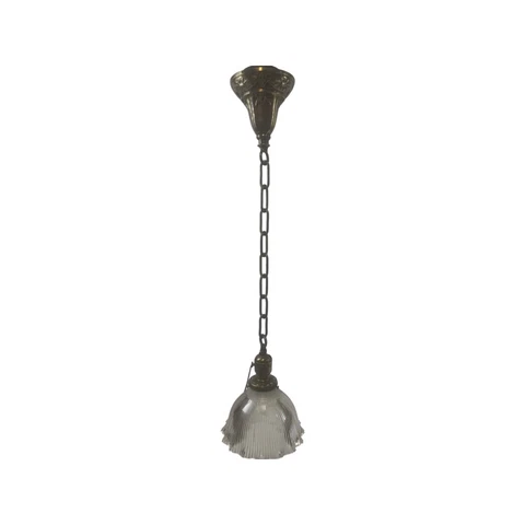 Antique Beardslee c1915 Holophane Shade Pendant 7 in. Restored Cover