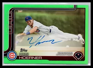 2025 Topps Series 1 Flagship Real One Autograph 38 Nico Horner Cubs Green /99 - Picture 1 of 2