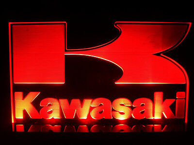 Kawasaki Bike Japan Motocycles Logo LED Light Lamp Man Cave Room Garage Signs • 79$