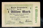 1923 Germany Ziegenhain  1 Trillion / 1.000.000.000.000 Mark Banknote
