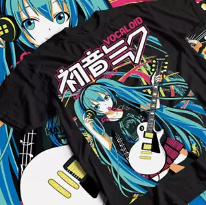 Hatsune Miku T-Shirt, Anime Girl Tee, Kawaii Vocaloid Top, Project Diva Shirt, - Picture 1 of 7