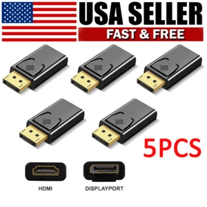5x New Display Port to HDMI Male Female Adapter Converter DisplayPort DP to HDMI - Picture 1 of 7