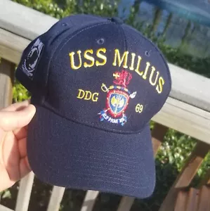 Baseballmütze USS MILIUS~MARINEBLAU~MÜTZE~BESTICKT~MARKE THE CORPS~ADJ~ERWACHSENE - Bild 1 von 10