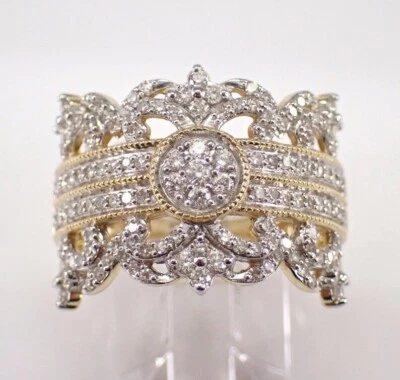 1.50Ct Round Cut Real Moissanite Cocktail Engagement Ring 14K Yellow Gold Plated — 第 1/4 张图片