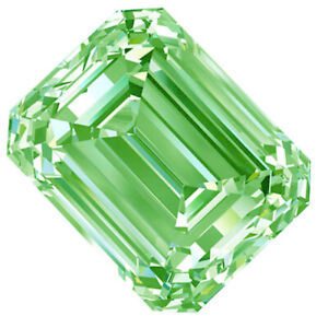 8.30 ct VVS1/13.08mm Parrot Green Emerad cut Loose Moissanite Diamond -RING