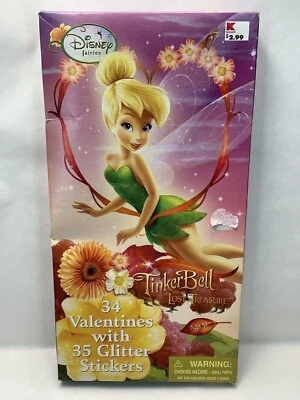 Disney Fairies Tinker Bell Lost Treasure 34 tarjetas de San Valentín pegatinas brillantes Foto 1 de 4