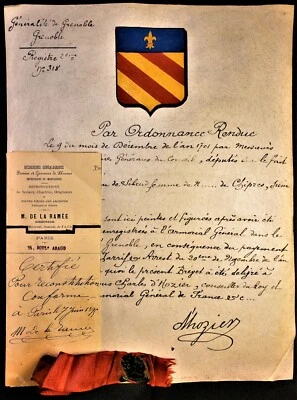 PROOF OF NOBILITY PARCHMENT 1701 Awarded by Charles d'Hozier Advisor to the King - Image 1 of 4