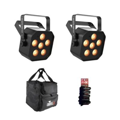 2x Chauvet DJ EZlink Par Q6BT ILS w/ Bag & Cable Ties - Image 1 of 4