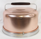Vintage Mirro Aluminum Cake Keeper Carrier Rose Pink Gold 2003KM Locking Lid USA