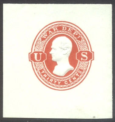 U.S. #UO43 Unused SUPERB FC w/ Cert - 30c Vermilion - Image 1 of 2