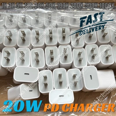 Lote 1-1000 20W PD Cargador Rápido Para iPhone 15 14 13 12 USB Tipo C Adaptador Bloque Foto 1 de 4