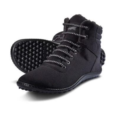LEGUANO Kosmo Winterstiefel Barfußschuhe für Damen/Herren Grau und Schwarz