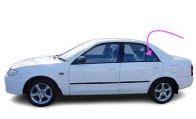 Подходит: 1999-2003 Mazda Protege 4 двери седан задний водитель левое вентиляционное стекло окна - Изображение 1 из 4
