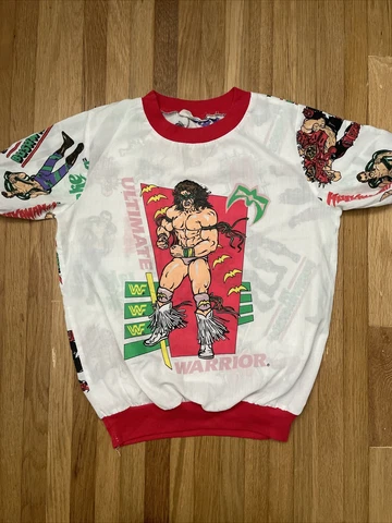 Vintage 90’s WWF Shirt Ultimate Warrior  The Bushwhackers Jake The Snake Roberts Cover