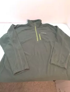 Size XXL Columbia pullover fleece sweater 1/4 zipper Green No Holes/Stains - Picture 1 of 8