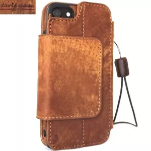 Genuine Full Leather Case for iPhone 8 Wallet Book Cover Magnetic Detachable ID - Picture 1 of 12