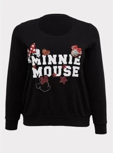 Torrid Disney Minnie Sweatshirt Verziert Perlen Schwarz Oberteil Neu 1X - Bild 1 von 4