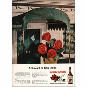 1948 Four Roses Whiskey: A Thought To Take Inside Vintage Print Ad - Bild 1 von 1