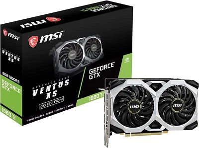 MSI Nvidia GeForce GTX 1660Ti Ventus XS 6G OC Graphics Card 6 GB GDDR6, 1830 MHz - Image 1 of 4