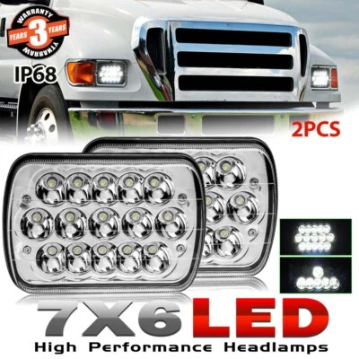 For Ford Super Duty Truck F550 F600 F650 F700 F750 7X6"5x7" LED Headlights Hi/Lo - Image 1 of 4