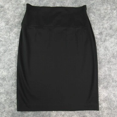 Kenneth Cole Reaction Skirt Womens 12 Black Pencil Midi Solid Side Zip Stretch - Image 1 of 4