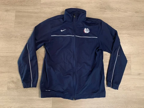 Gonzaga Bulldogs Nike Track Jacket Mens Large Blue Long Sleeve Full Zip Dri Fit Cover
