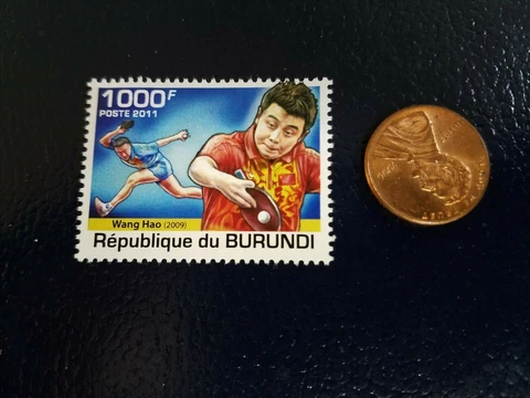 Wang Hao Table Tennis Pong 2011 Republique du Burundi Perforated Stamp Cover
